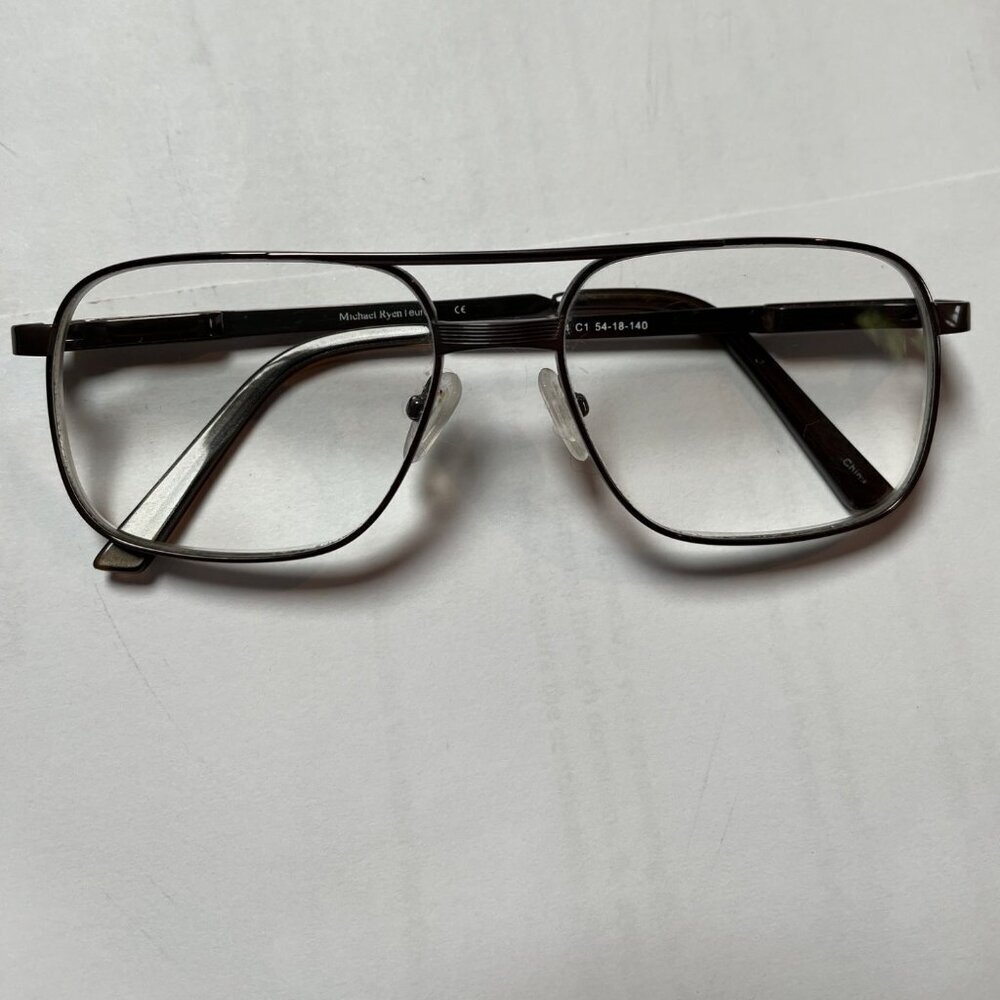 Michael Ryen Metal Frame Glasses MR-144 Vintage 80s Look Square Aviator Europa